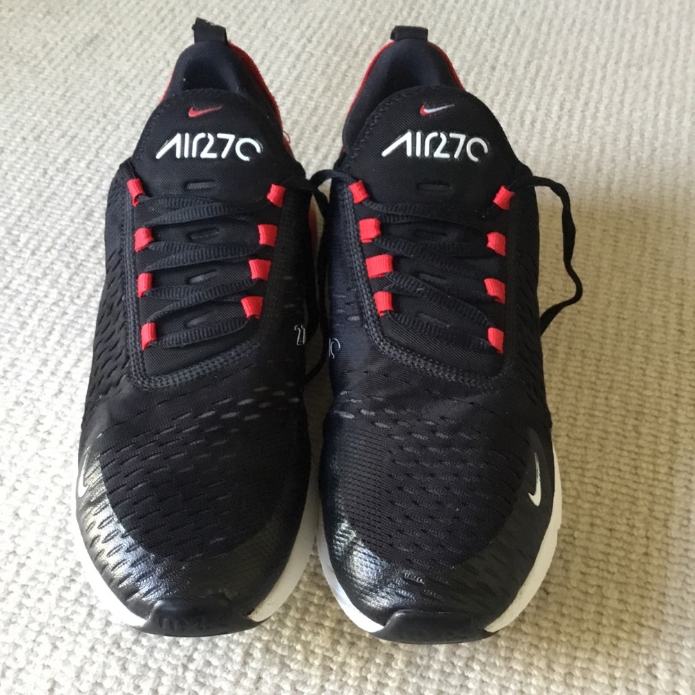Nike Men's Air270 Sneakers - Black with Red Accents